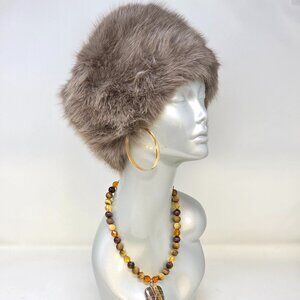💖NEW! Luxury Faux Fur Winter Hat Taupe